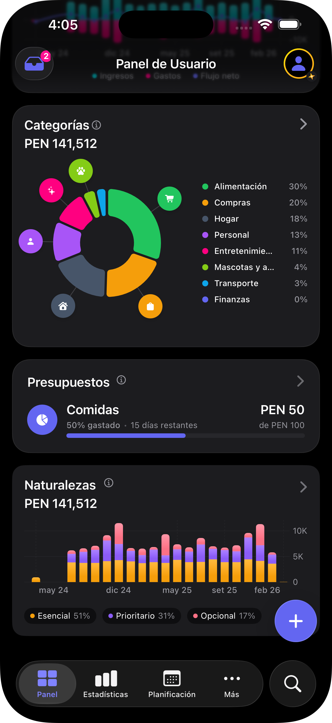 Yala - Panel Principal
